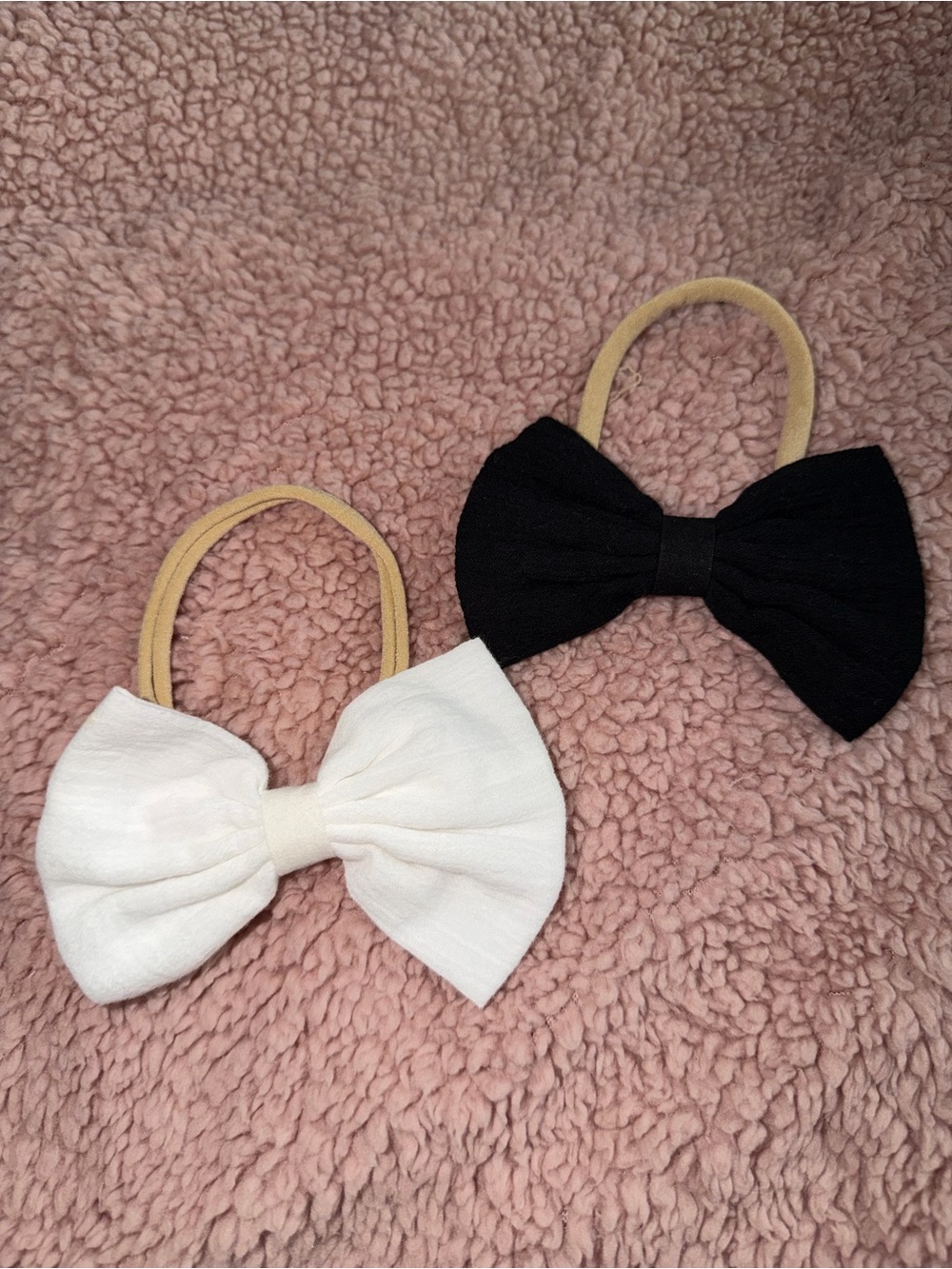Classic Kids Bow Hair Tie Set - Black & White